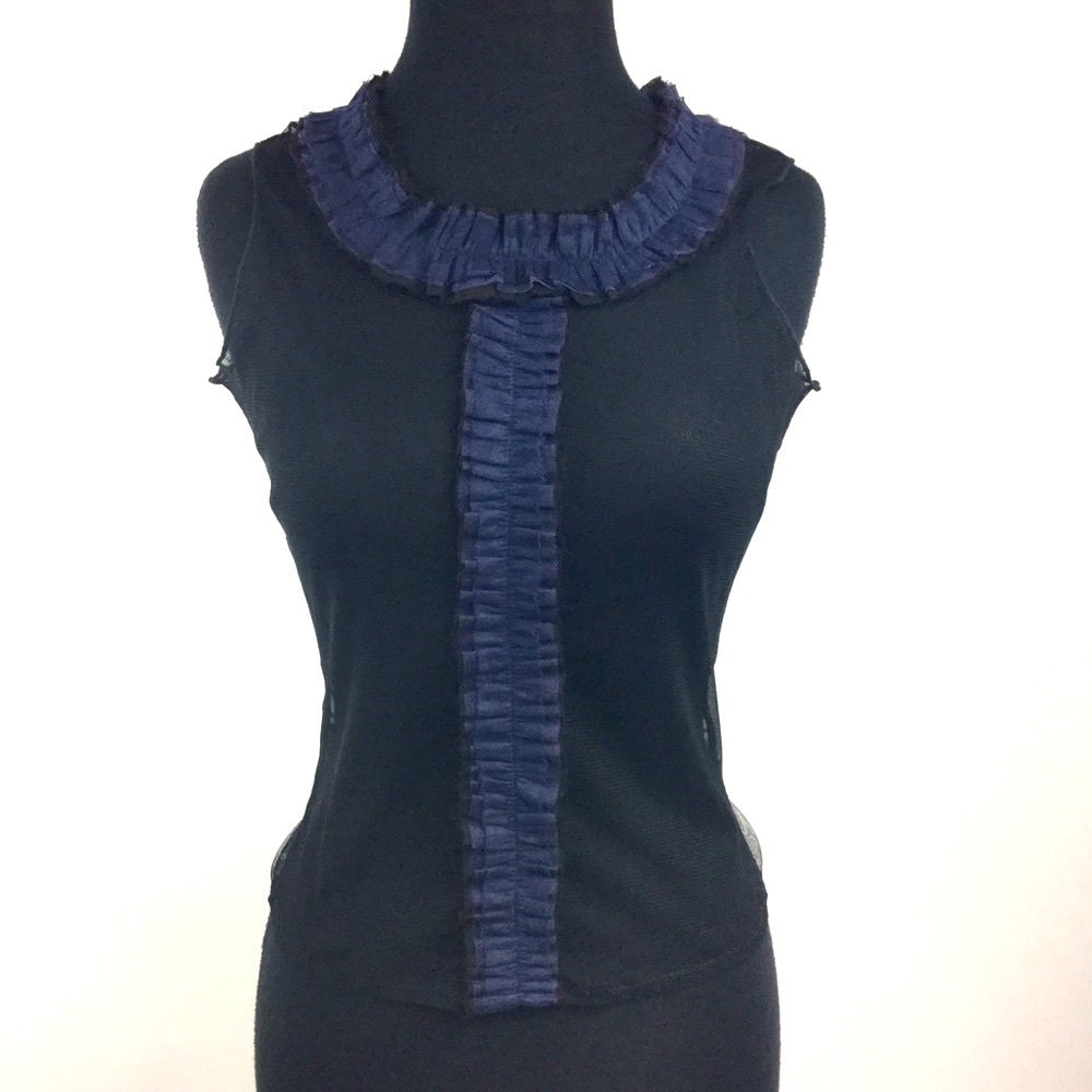 Free People Sheer Mesh Top with Ruffle Detail